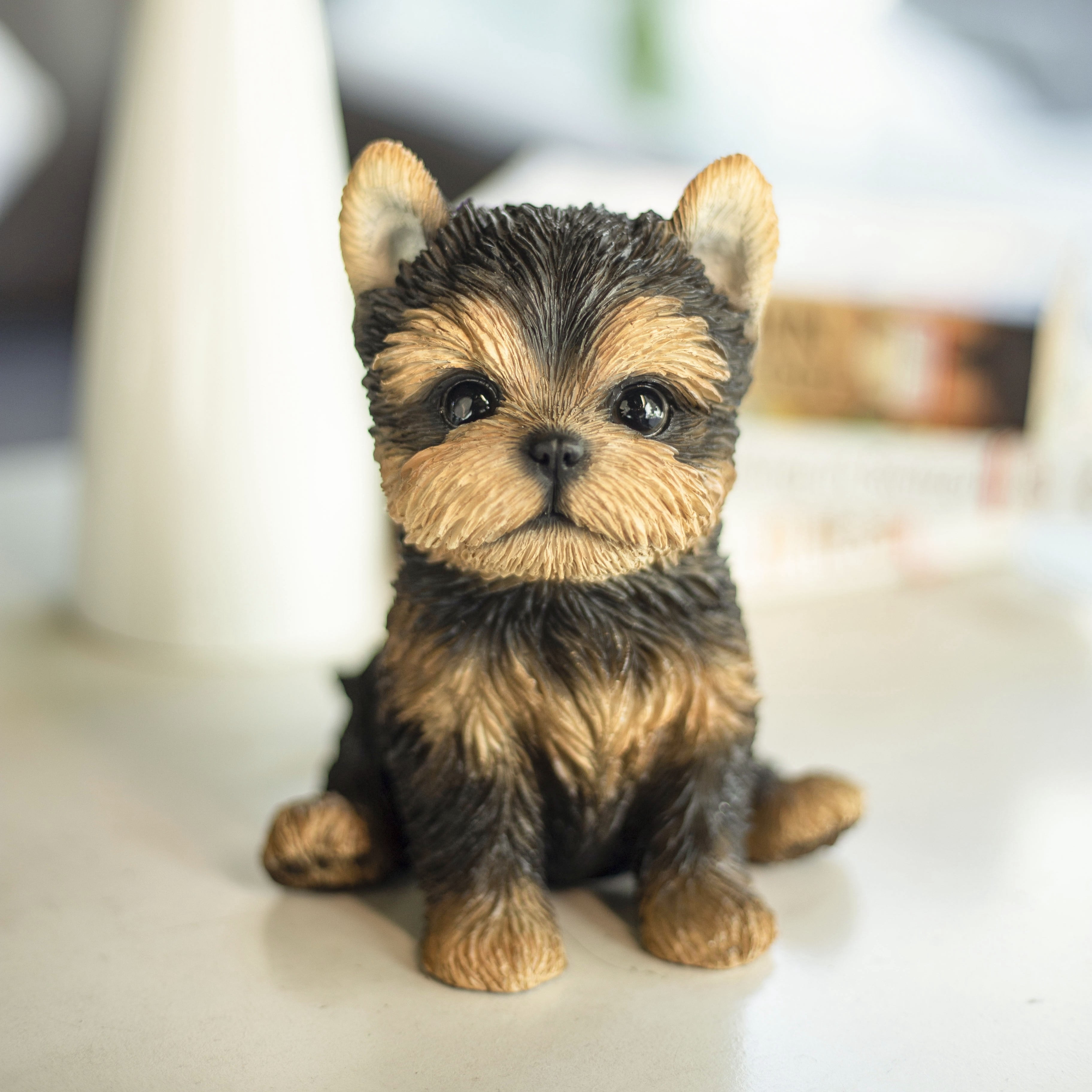 SOREAL Brown YorkTerrier | Handpainted Decorative Puppy Statue for Home & Garden Decor | Premium Polyresin Dog Statue | Gift for Dog Lovers | Weather-Resistant Indoor/Outdoor Decor