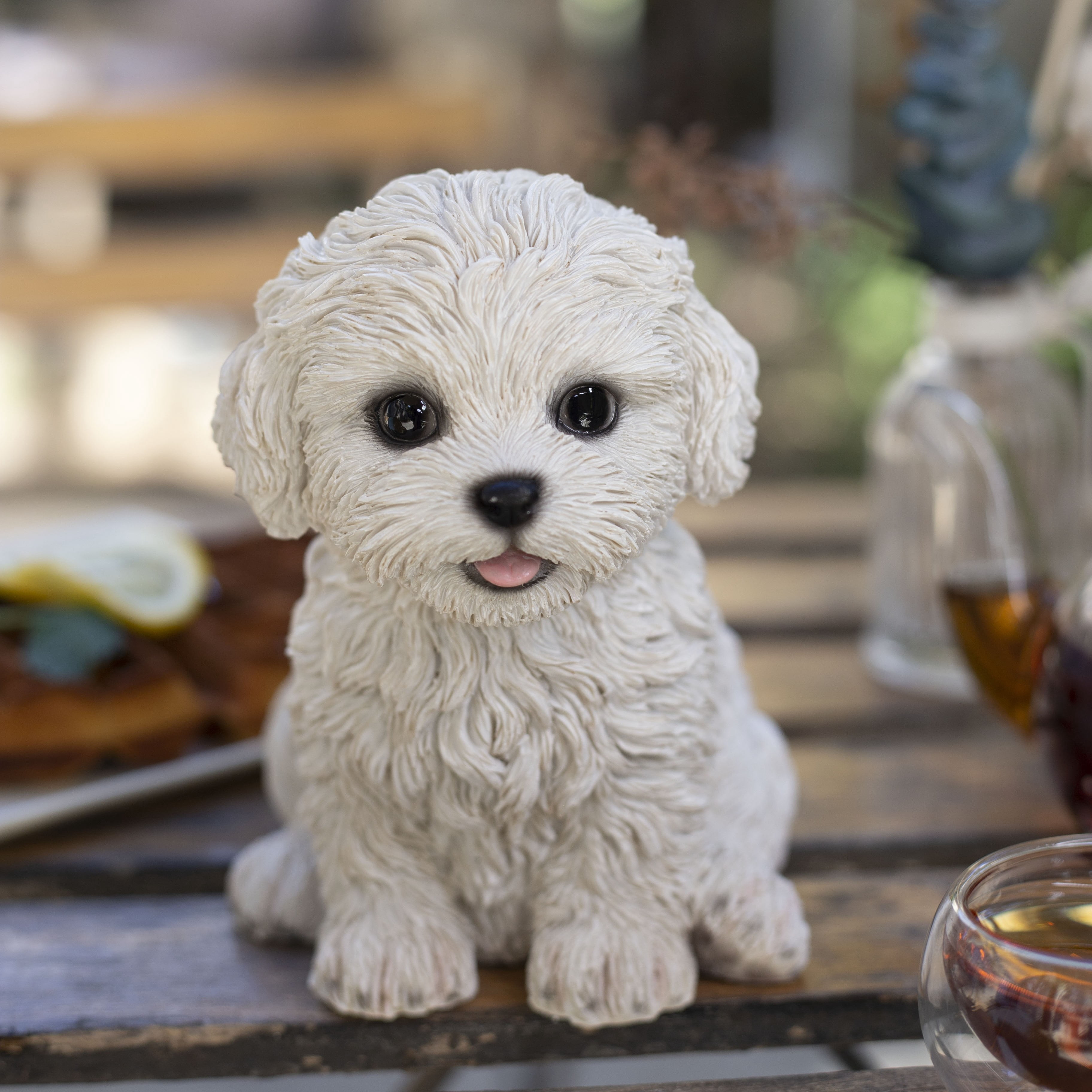 SOREAL White Bichon Frise Decorative Puppy Figurine for Home & Garden Décor, Handpainted Polyresin Dog Statue, Realistic Design | Gift for Dog Lovers | Weather-Resistant Indoor/Outdoor Decor