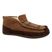 SOREL Mens Manawan Suede Slippers Size 8 Brown Plaid Faux Fur Indoors & Outdoors
