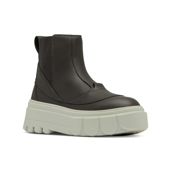 SOREL Womens Gray Heel Pull-Tab Goring Cushioned Caribou X Round Toe Platform Chelsea Boot 9