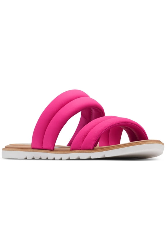 Womens Pink Quilted At Strap Padded Strappy Ella Ii Round Toe Slip On Leather Sandals Shoes 9