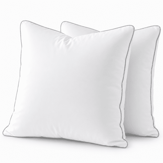 Sormag 22x22 Pillow Inserts 2 Pack, Hypoallergenic Throw Square Euro Decorative Insert Set of 2, Fluffy Stuffer Filler Pillow for Bed, Sofa Couch