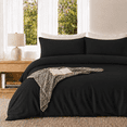 thumbnail image 1 of SORMAG 3 Pieces Duvet Cover Set, Soft Washed Microfiber Duvet Cover Full with 2 Pillow Shams,Black, 1 of 8