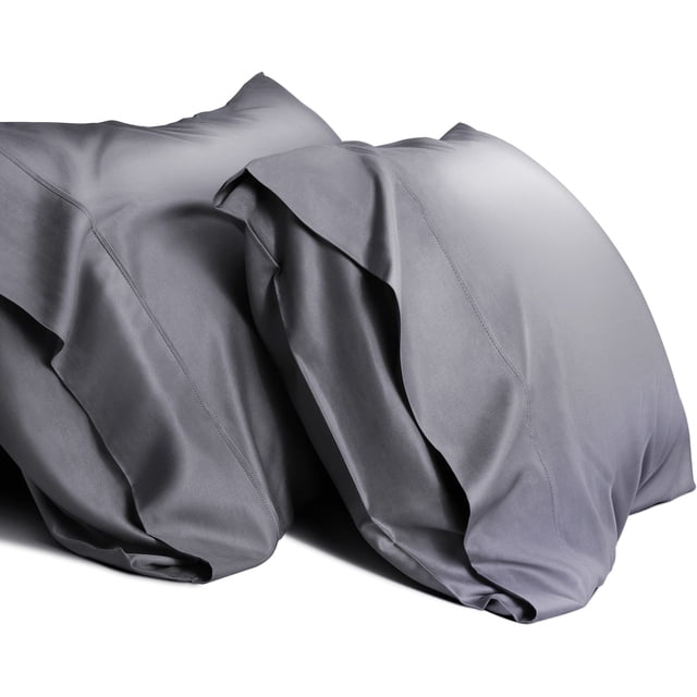 SORMAG Bamboo Cooling Pillowcases Queen Pillow Cases Set of 2 Pack,Dark Grey 20x30 inches