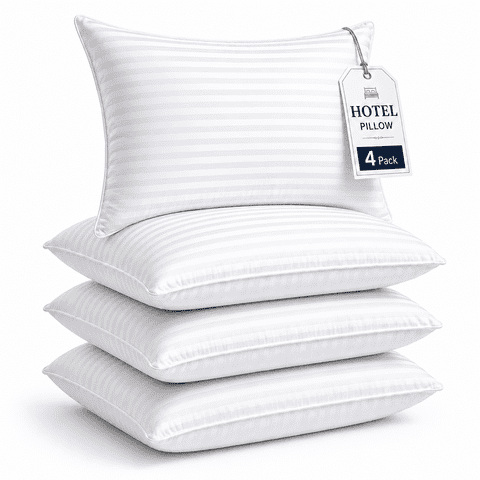 SORMAG Bed Pillow Standard Size Set of 4 Pack Pillows for Beds,Hypoallergenic Hotel Gusseted Down Alternative Pillow 20 x 26 inches