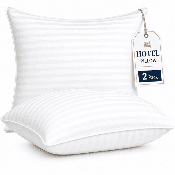 SORMAG Pillow for Beds 2 Pack Standard Size Pillows Set of 2 Hypoallergenic Hotel Gusseted Down Alternative Pillow for Side and Back Sleeper 20 x 26 inches 