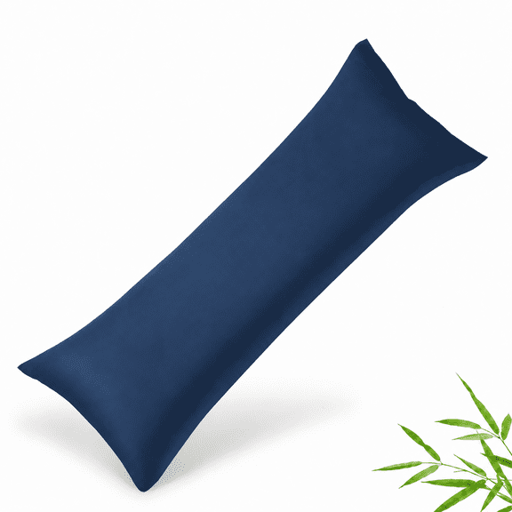 SORMAG Body Pillow Case Cover Bamboo Cooling Body Pillow Cover for Hot Sleepers and Night Sweats Breathable & Silky Soft Full Long Pillow Case (Navy Blue,1 Pack,20x54 inches)