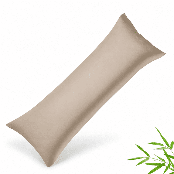 SORMAG Body Pillow Case Cover Bamboo Cooling Body Pillow Cover for Hot Sleepers and Night Sweats Breathable & Silky Soft Full Long Pillow Case (Taupe, 20x54 inches)