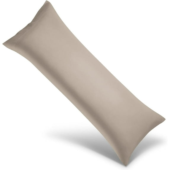 SORMAG Body Pillow Case Cover Bamboo Cooling Body Pillow Cover for Hot Sleepers and Night Sweats Breathable & Silky Soft Full Long Pillow Case (Taupe, 20x54 inches)