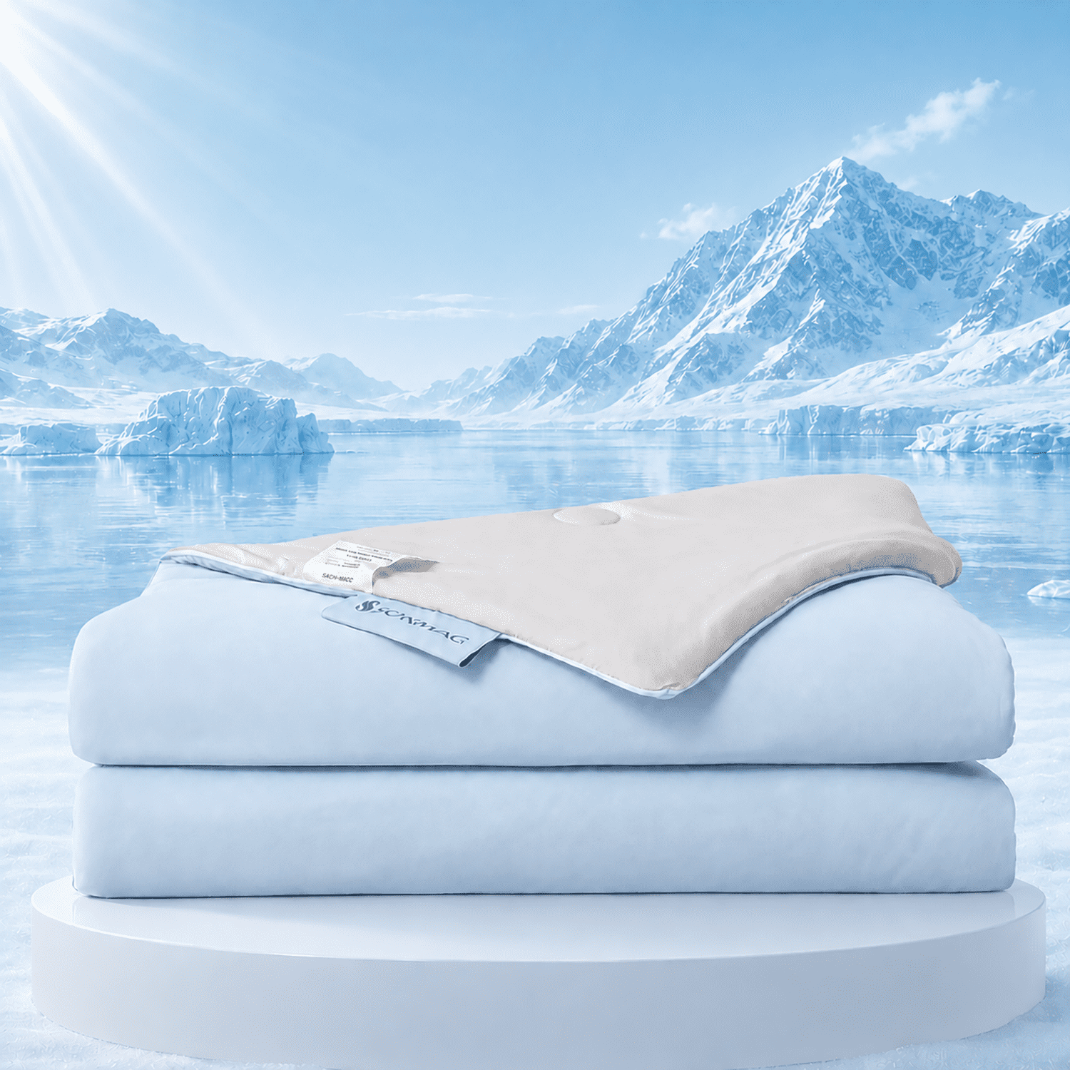 SORMAG Cooling Comforter King Size Cooling Blankets for Hot Sleepers Summer Bed Comforter Quilt Double-Sided Cool Design,Soft Lightweight Silk Smooth (Blue & Grey, King (104"x90"))