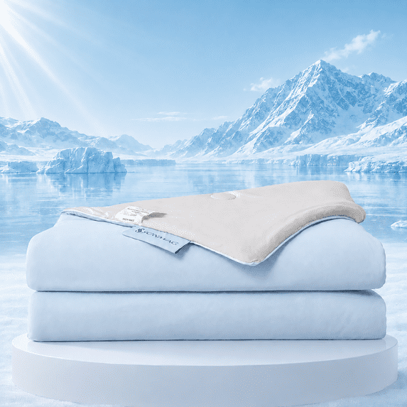 SORMAG Cooling Comforter King Size Cooling Blankets for Hot Sleepers Summer Bed Comforter Quilt Double-Sided Cool Design,Soft Lightweight Silk Smooth (Blue & Grey, King (104"x90"))