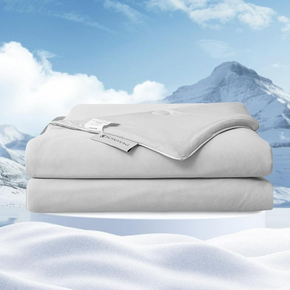 SORMAG Cooling Comforter King Size Cooling Blankets for Hot Sleepers Summer Bed Comforter Quilt Double-Sided Cool Design,Soft Lightweight Silk Smooth ( Grey, King(104"x90"))