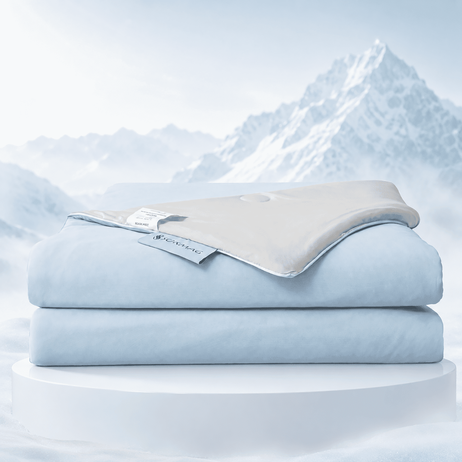 SORMAG Cooling Comforter Queen Size Cooling Blankets for Hot Sleepers Summer Bed Comforter Quilt Double-Sided Cool Design,Soft Lightweight Silk Smooth (Blue & Grey, Queen(90"x90"))