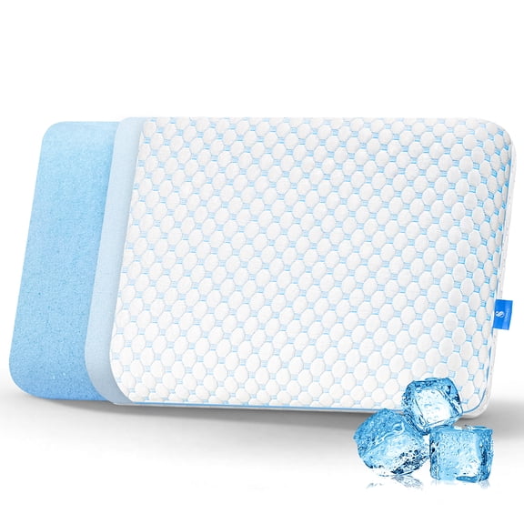 SORMAG Memory Foam Pillow for Bed, Firm Cooling Pillow with Washable Cover, Supportive Bed Pillow for Side,Stomach and Back Sleepers,1 Pack,Standard Size 16" x 24"