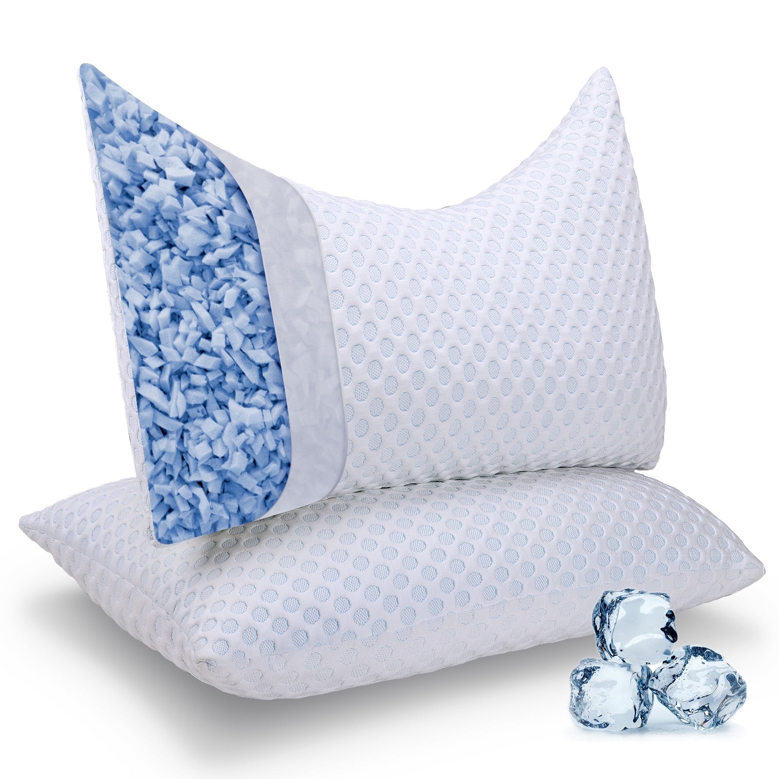 SORMAG Cooling Side Sleeper Pillows for Bed Neck and Shoulder Pain Relief Sleeping - Adjustable Curved Shredded Memory Foam Pillows King Set of 2 Pack 20*36 inch - Walmart.com