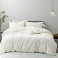 thumbnail image 1 of SORMAG Duvet Cover Set Soft Washed Microfiber Duvet Cover 3 Pieces King White, 1 of 9
