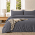 thumbnail image 1 of SORMAG Duvet Cover Set Soft Washed Microfiber Duvet Cover 3 Pieces Queen Dark Grey, 1 of 8