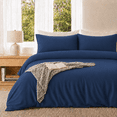 thumbnail image 1 of SORMAG Duvet Cover Set Soft Washed Microfiber Duvet Cover 3 Pieces Queen Navy Blue, 1 of 8