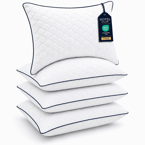 SORMAG Standard Pillows Set of 4,Bed Pillows 4 Pack,Hotel Collection Down Alternative Pillows 20 x 26 inches