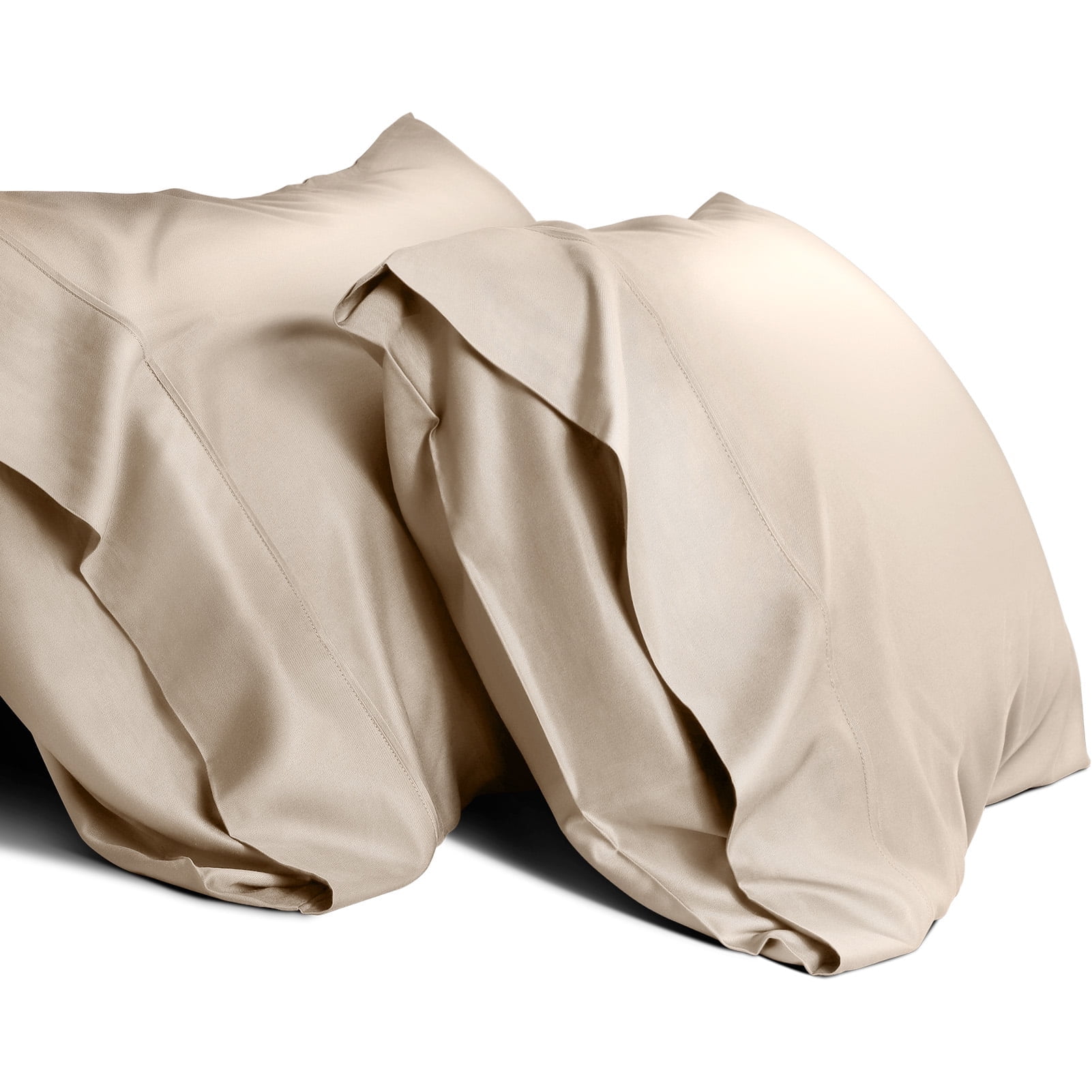 SORMAG Taupe Bamboo Cooling Pillowcases King Pillow Cases Set of 2 Pack,20x36 inches