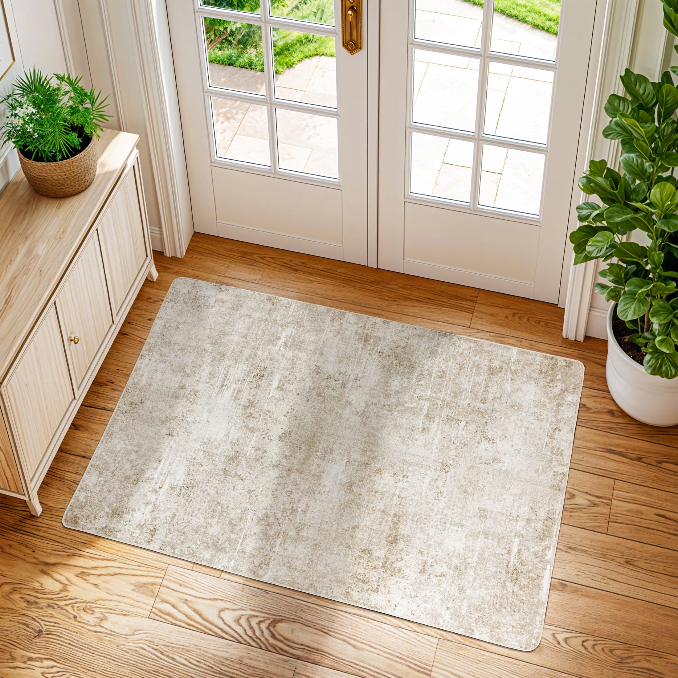Sonoro Kate, Indoor Area Rug, 2'x3' Beige Machine Washable - Walmart.com