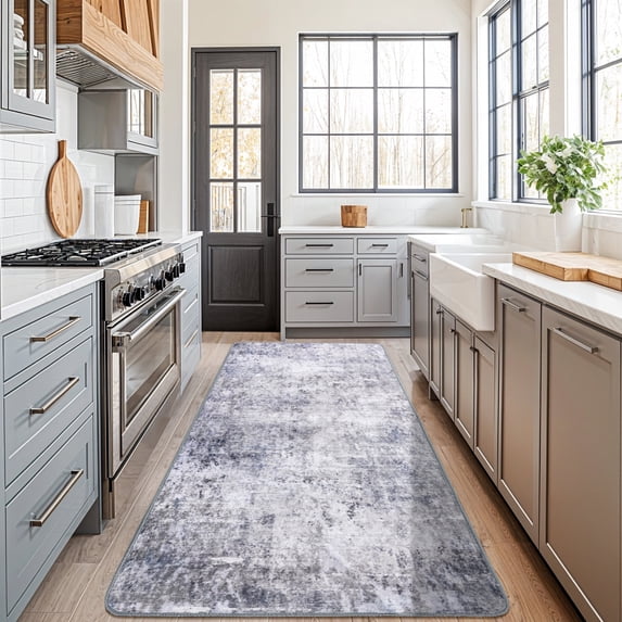 SONORO KATE 2'x6' Runner Rugs for Hallway, Machine Washable Oriental Vintage Non Slip Soft Indoor Area Carpet, Gray/Blue/Purple