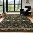 thumbnail image 1 of SORONO KATE 4'x6' Floral Bird Area Rugs for Living Room, Machine Washable Oriental Vintage Distressed Non Slip Soft Indoor Area Carpet, Forset Ink, 1 of 7