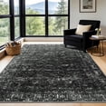 thumbnail image 1 of SORONO KATE 5'x7' Floral Area Rugs for Living Room, Machine Washable Oriental Vintage Distressed Non Slip Soft Indoor Area Carpet, Black, 1 of 7