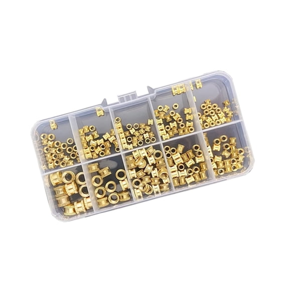 SORTEA 220 Pack Brass Heat Set Inserts, Multiple Size Knurled Threaded for 3D Printer