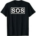 thumbnail image 1 of SOS -- DISTRESSED GRUNGE BLACK & WHITE RECTANGLE DESIGN T-Shirt, 1 of 5