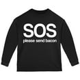 thumbnail image 1 of SOS Please Send Bacon Toddler Long Sleeve T Shirt Black 2T, 1 of 1