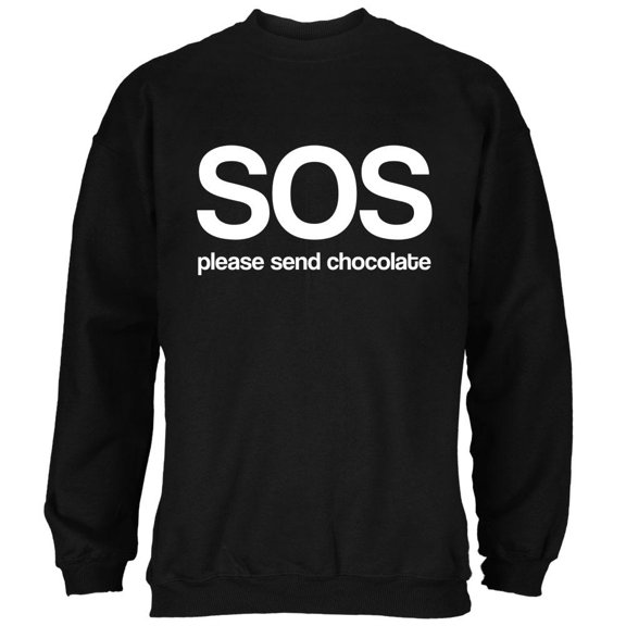 SOS Please Send Chocolate Mens Sweatshirt Black MD