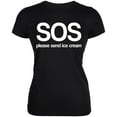 thumbnail image 1 of SOS Please Send Ice Cream Juniors Soft T Shirt Black MD, 1 of 1