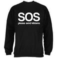 thumbnail image 1 of SOS Please Send Kittens Mens Sweatshirt Black LG, 1 of 1
