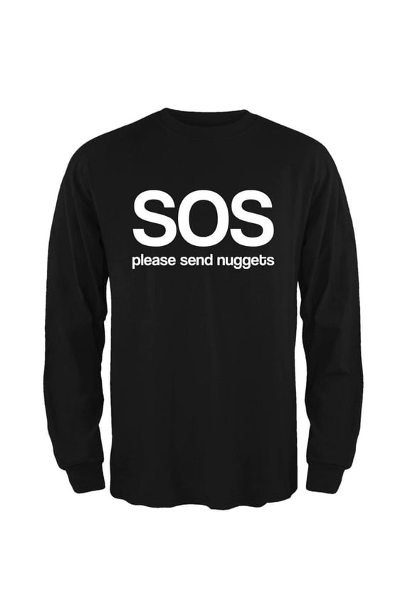 SOS Please Send Nuggets Mens Long Sleeve T Shirt Black 2XL