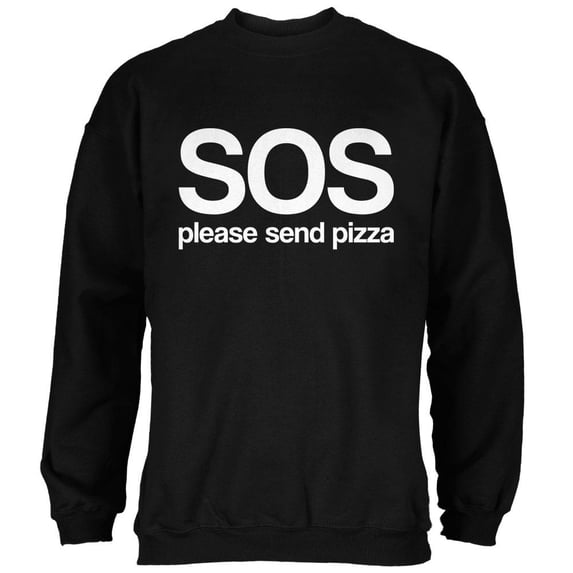 SOS Please Send Pizza Mens Sweatshirt Black 2XL