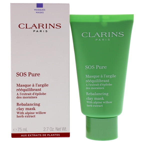 SOS Pure Rebalancing Clay Face Mask by Clarins for Women - 2.7 oz Face Mask
