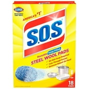 SOS Steel Wool Dish Scrubber Pads Pack of 3