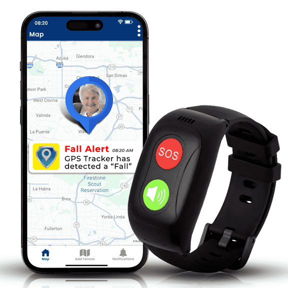 SecuLife SOS Fall Detection Wristband, GPS Safety Bracelet for Seniors – SOS Button, Geo-Fencing, 2-Way Calling & Caregiver Tracking – Simple & Reliable Alert System