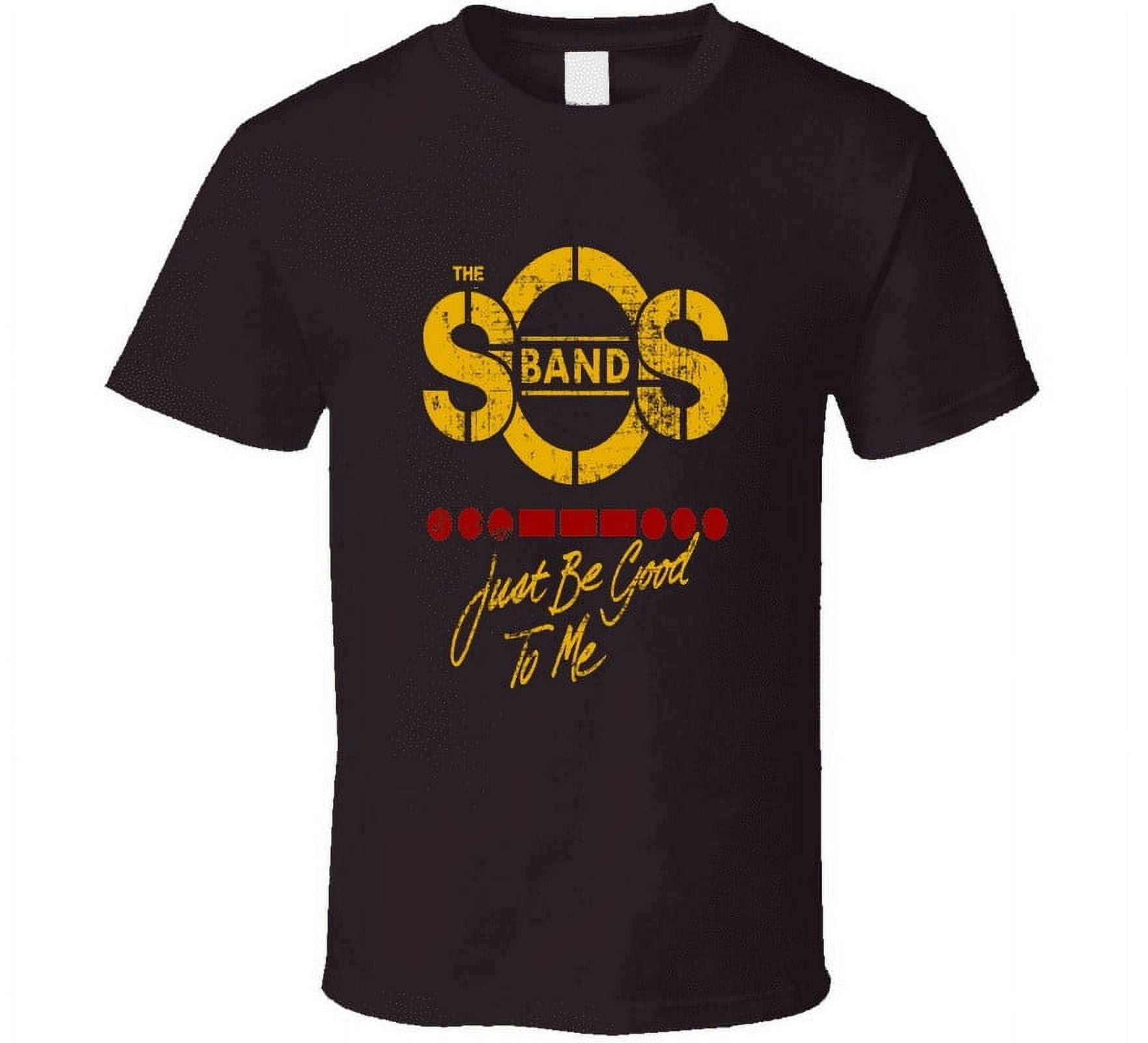 SOS band Just be good to me distressed album cover style t-shirt