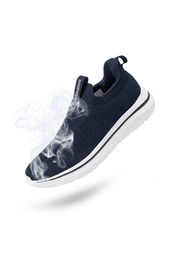 Men's Slip-On Mesh Walking Shoes Lightweight Comfort Casual Sneakers Blue