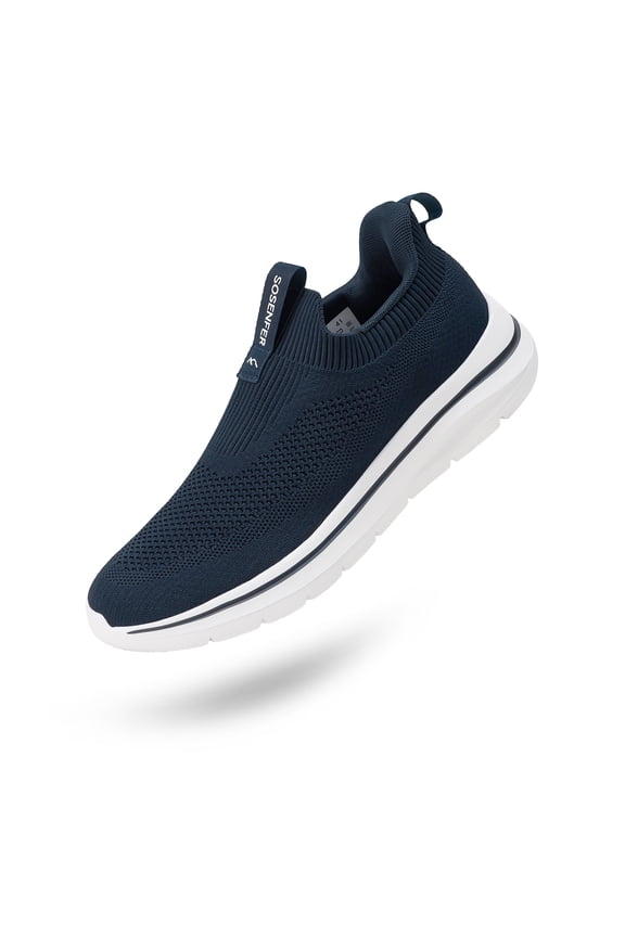 Mens Shoes Slip On Sneakers, Hands Free Walking Running Male Tennis Shoes, Breathable Stretch Mesh Comfort Cushion Gym Workout Trainers, Non Slip Casual Footwear