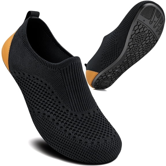 Sosenfer Unisex Slip-on Water Shoes,Quick-Dry House Slipper Sneakers Black