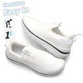 thumbnail image 1 of Sosenfer Women's Hands Free Non Slip White Knit Slip On Walking Sneakers, 1 of 8