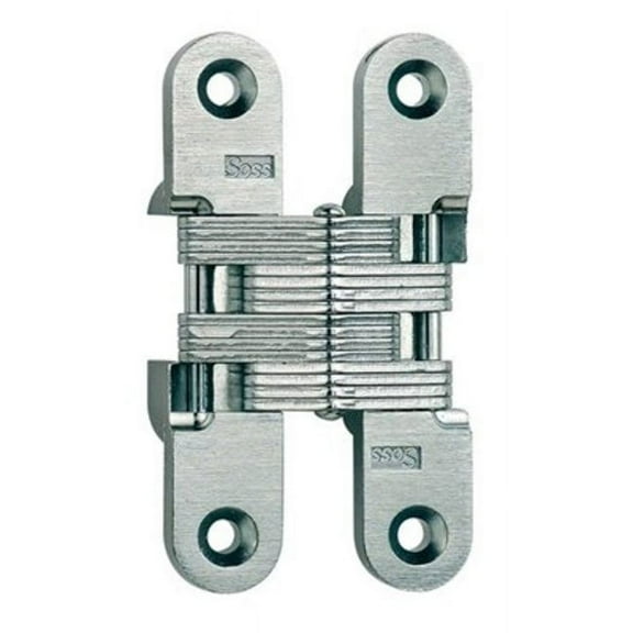 SOSS 21226D 3/4" x 3-3/4" Medium Duty Invisible Hinge for 1-1/8" Doors Satin Chrome Finish