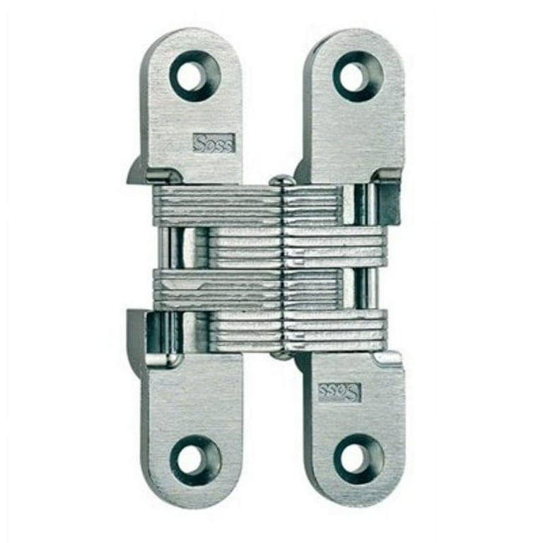 3/4 in. 3 3/4 in. Satin Chrome Invisible Hinge 3/4 in. 3 3/4 in. Satin Chrome Invisible Hinge