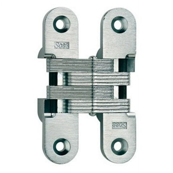 SOSS 21626D 1" x 4-5/8" Heavy Duty Invisible Hinge for 1-3/8" Doors Satin Chrome Finish