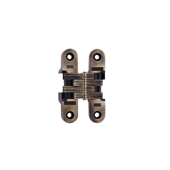 SOSS Invisible Hinge Model 216, 20 Minute Fire Rated, Zinc, Antique Brass Exterior Finish, Model Number 216US5, 14 x 1.5 inches
