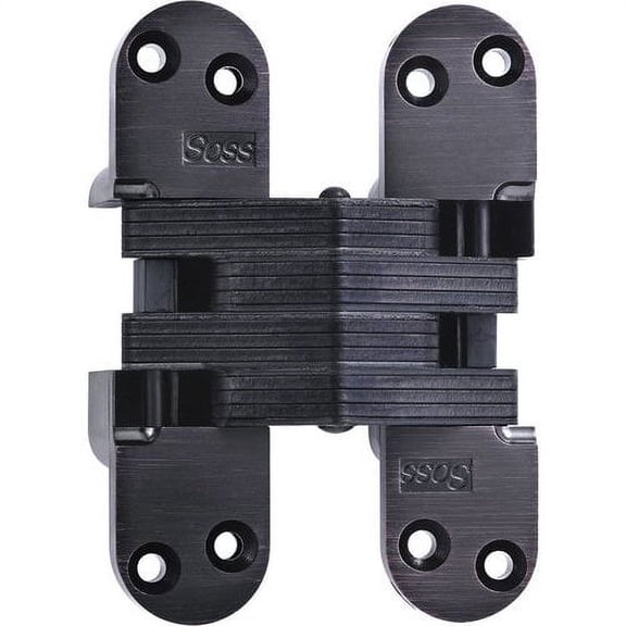 SOSS Invisible Hinge Model 220 for 2" Thick Material, 20 Minute Fire Rated, Zinc, Oil Rubbed Bronze Exterior Finish, Model Number 220US10BL, 12 x 1.5 inches
