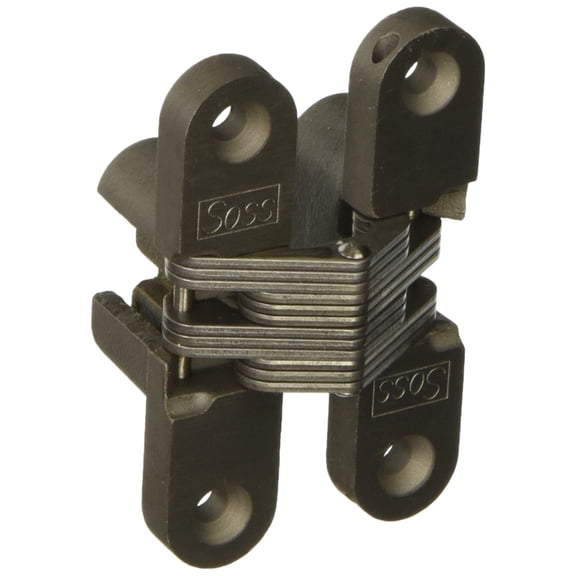 SOSS 208 Stainless Steel Invisible Hinge with Holes for Wood or Metal Applications, Mortise Mounting, Satin Stainless Steel Exterior Finish